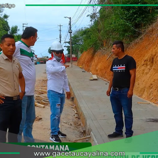 Construyen 1000 metros de vereda para peatones en Contamana