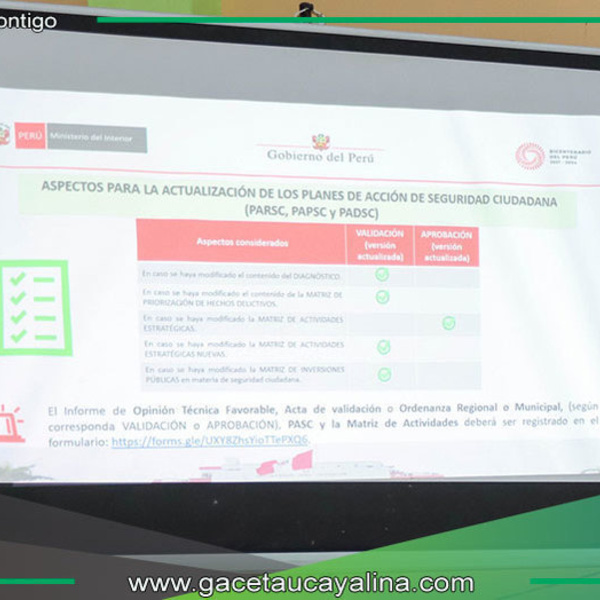 Atalaya presenta plan actualizado para mejorar seguridad provincial