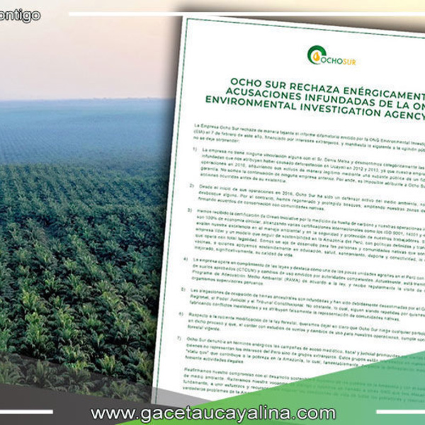 Ocho Sur desmiente a ONG EIA y afirma que desde 2016 protege y conserva los bosques