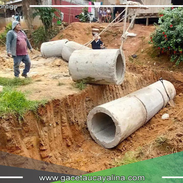 Alcaldía de Ucayali avanza en obras: Construcción de segunda alcantarilla en barrio La Marina