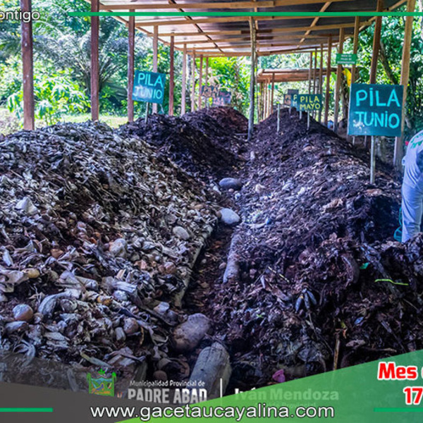 Alcalde de Padre Abad promueve producción de abono orgánico para embellecer la ciudad