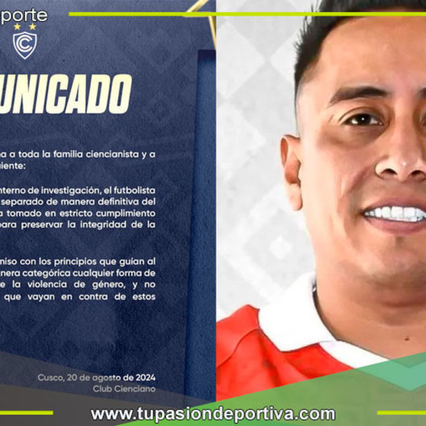 Cienciano separa a Christian Cueva tras denuncia por violencia de género