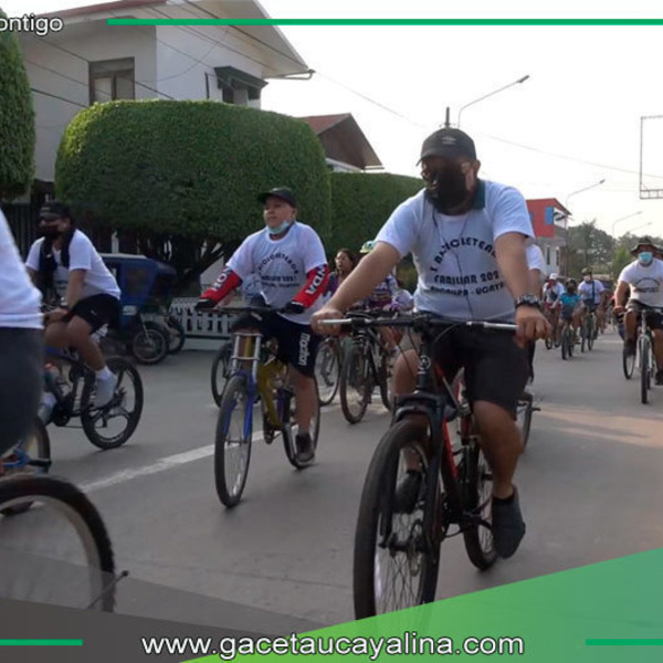 Promueven integración familiar con gran bicicleteada en Pucallpa