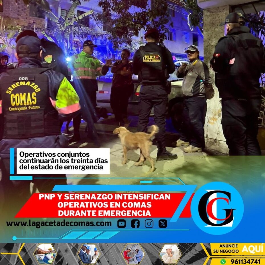 PNP y Serenazgo intensifican operativos en Comas durante emergencia