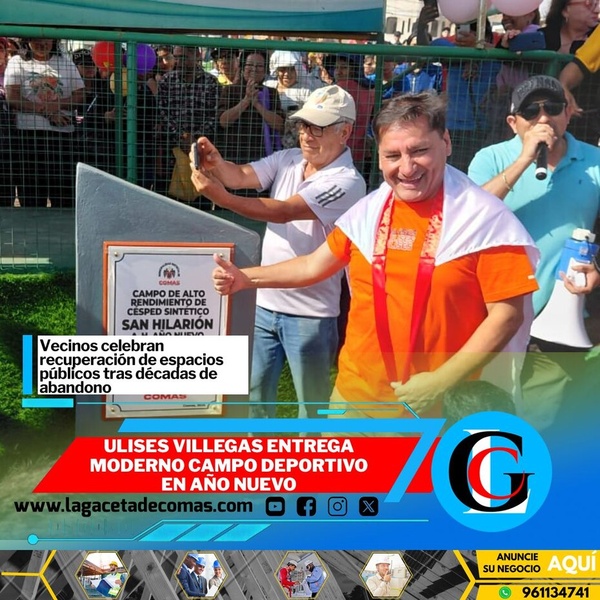 Ulises Villegas entrega moderno campo deportivo en Año Nuevo
