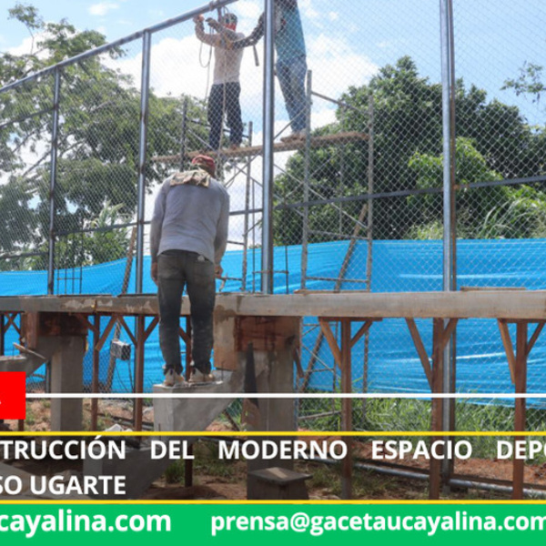 Avanza construcción del moderno espacio deportivo en barrio Alfonso Ugarte en Contamana