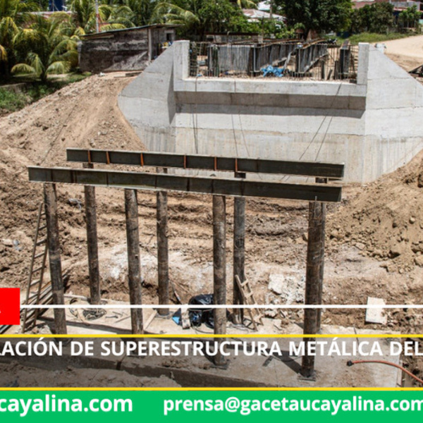 Avanza instalación de superestructura metálica del puente en Contamana