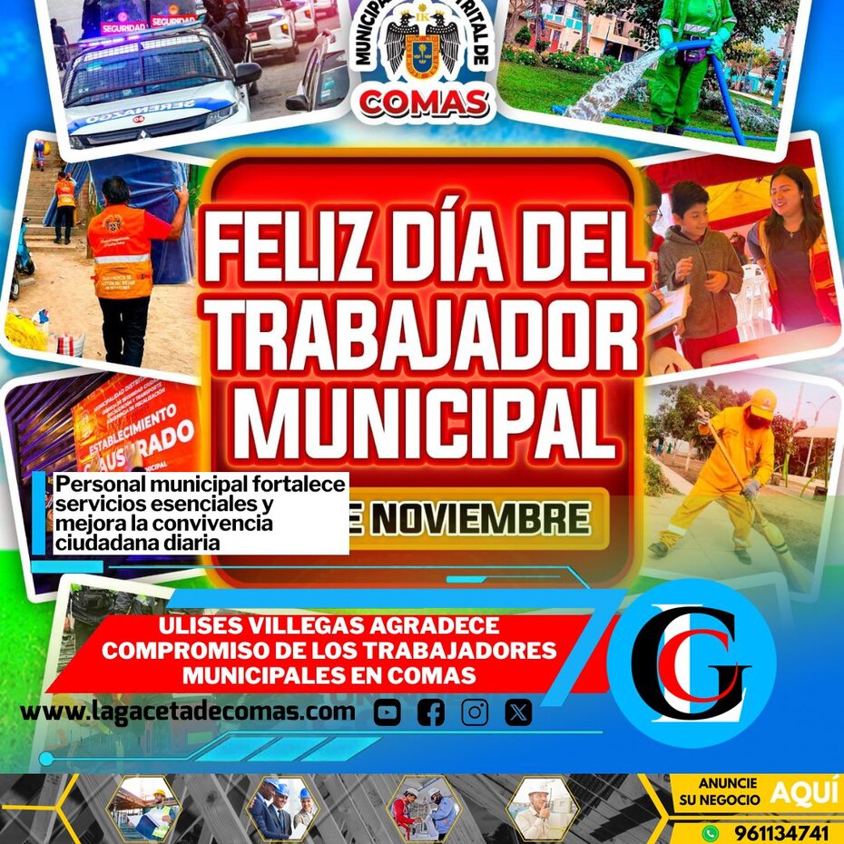 Ulises Villegas agradece compromiso de los trabajadores municipales en Comas
