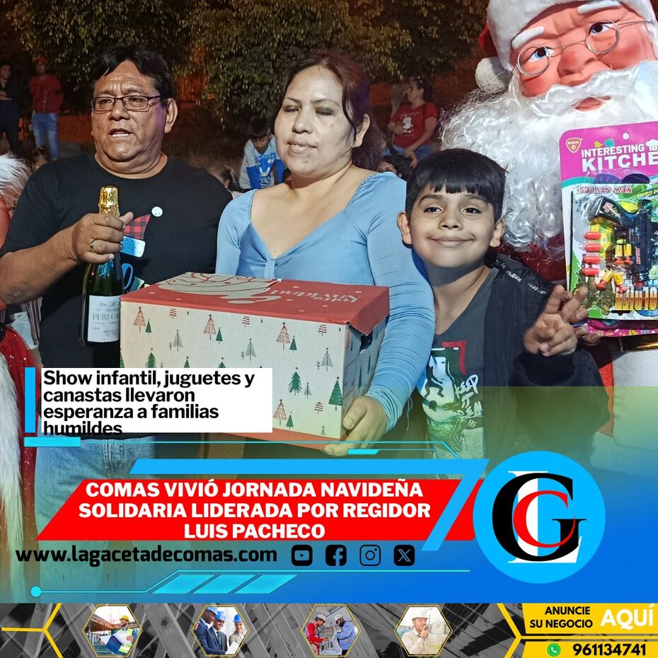 Comas vivió jornada navideña solidaria liderada por regidor Luis Pacheco