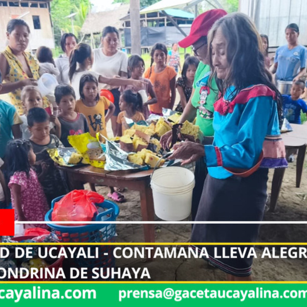 Municipalidad de Ucayali - Contamana lleva alegría navideña a niños de Golondrina de Suhaya