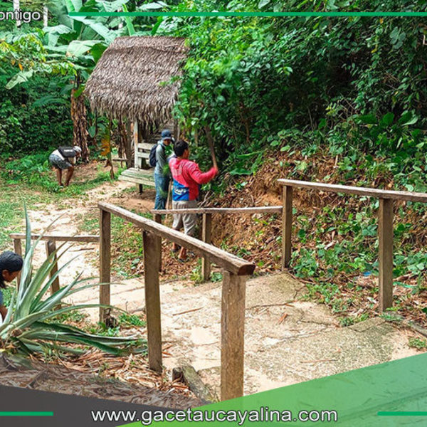 Municipalidad de la provincia de Ucayali mejora sendero de Aguas Calientes