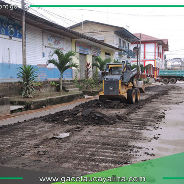 Municipio inicia obra en calle Mariscal Castilla de Contamana