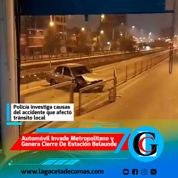 Automóvil invade Metropolitano y genera cierre de estación Belaunde