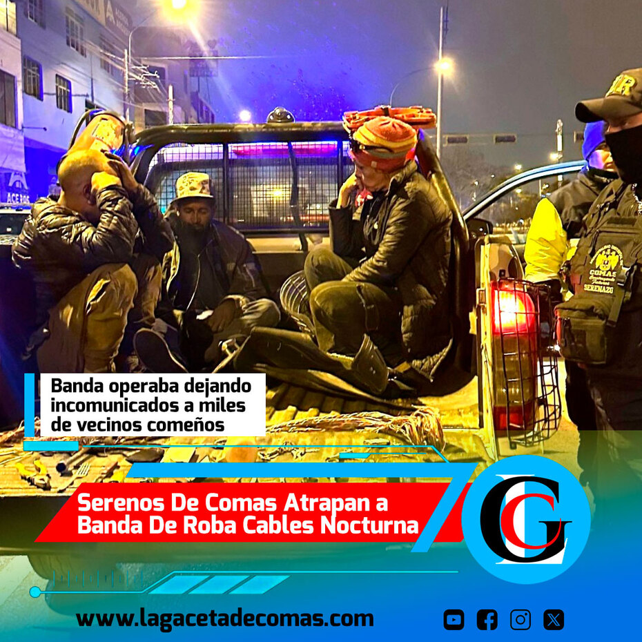 Serenos del GIR atrapan a banda de roba cables nocturna