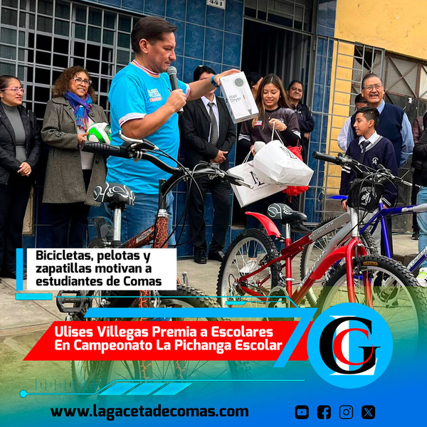 Ulises Villegas premia a escolares en campeonato La Pichanga Escolar