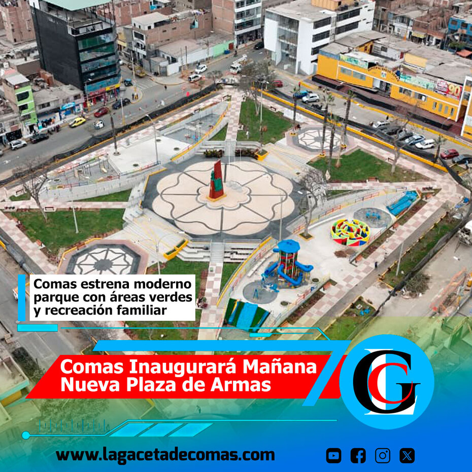 Comas inaugurará su nuevo Parque Municipal y Plaza de Armas