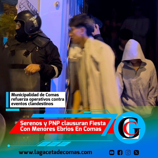 Serenos y PNP clausuran fiesta clandestina con menores ebrios en Comas