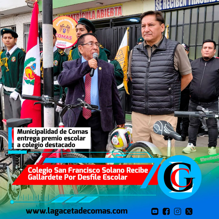 Colegio San Francisco Solano recibe gallardete por desfile escolar