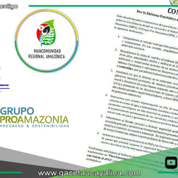 Entidades amazónicas rechazan a Petro y defienden soberanía peruana