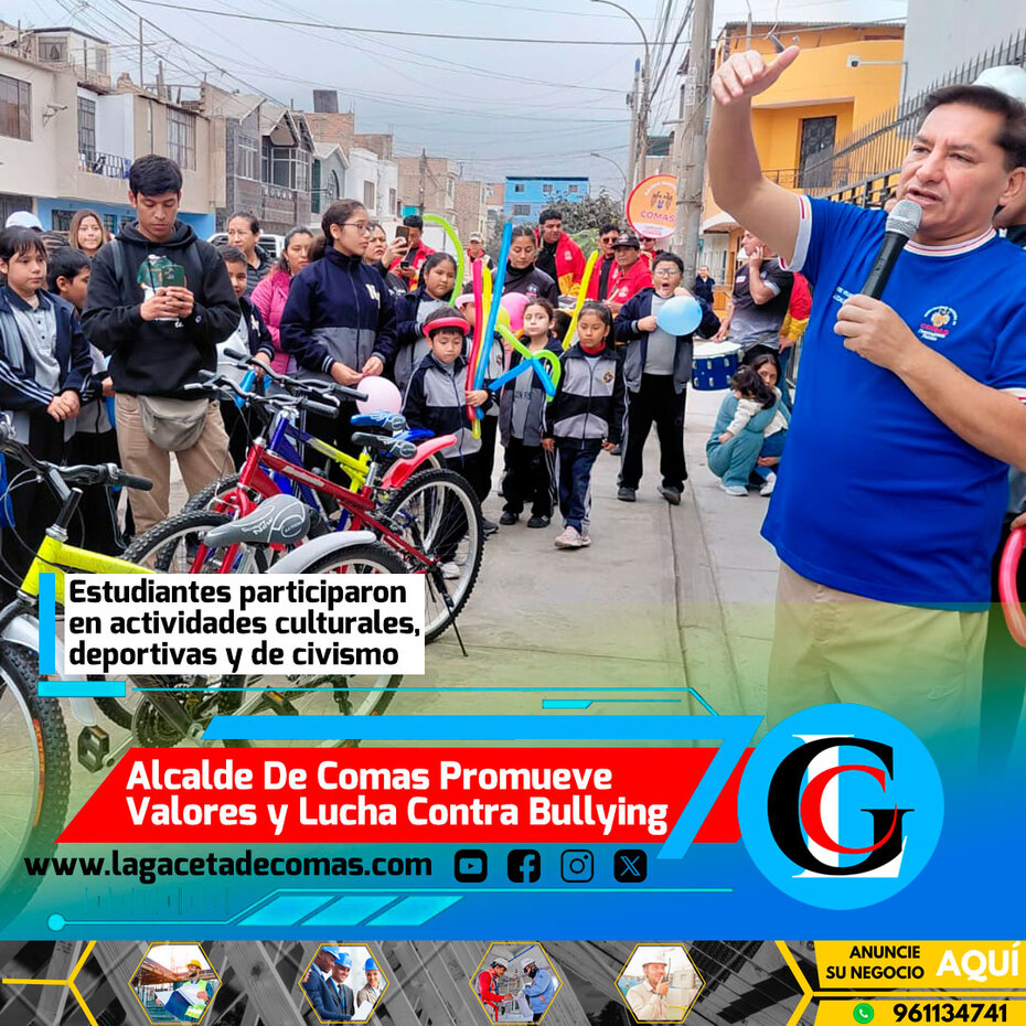 Alcalde de Comas promueve valores y lucha contra bullying
