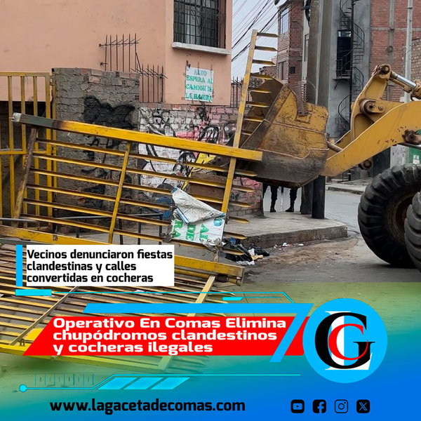Operativo en Comas elimina chupódromos clandestinos y cocheras ilegales