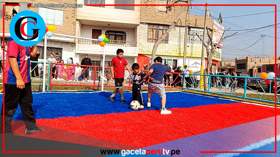 Canchita de futbol para niños con grass sintético