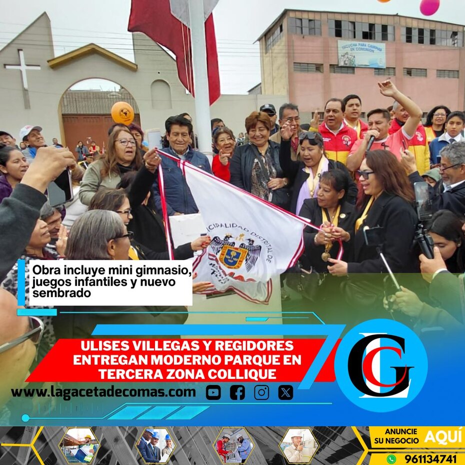Ulises Villegas y Regidores entregan moderno parque en tercera zona Collique