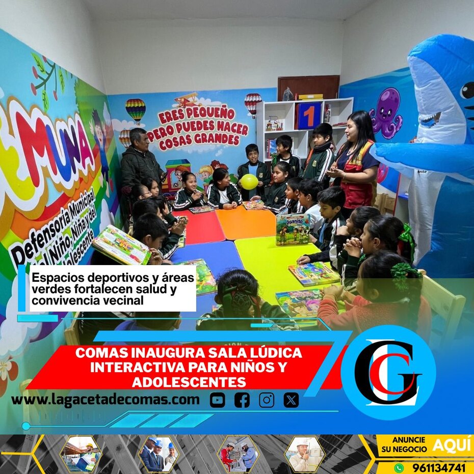 Comas inaugura sala lúdica interactiva para niños y adolescentes