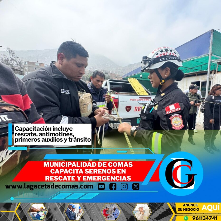 Municipalidad de Comas capacita serenos en rescate y emergencias