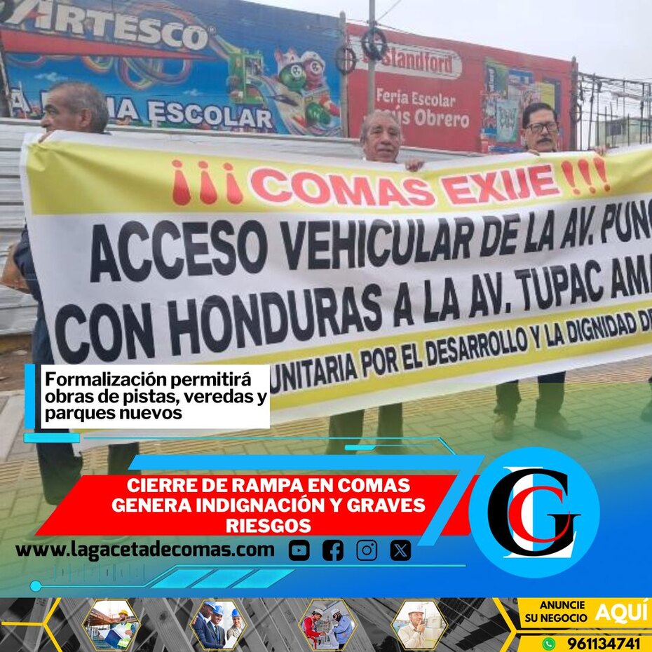 Cierre de rampa en Comas genera indignación y graves riesgos