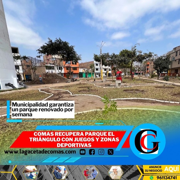 Comas recupera Parque El Triángulo con juegos y zonas deportivas