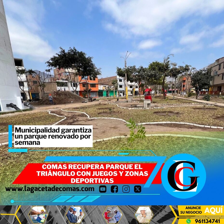 Comas recupera Parque El Triángulo con juegos y zonas deportivas