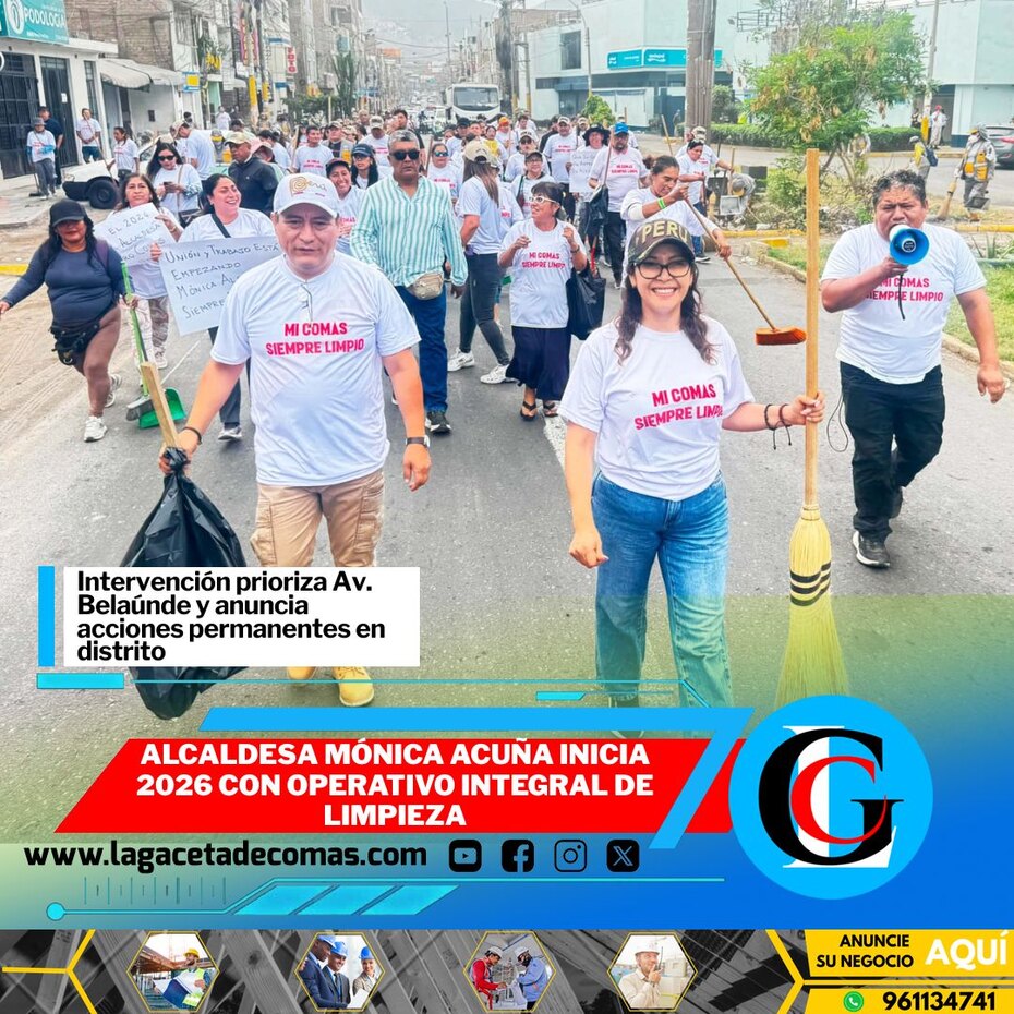 Alcaldesa Mónica Acuña inicia 2026 con operativo integral de limpieza