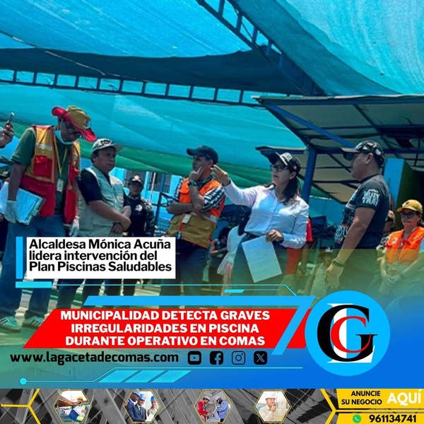 Municipalidad detecta graves irregularidades en piscina durante operativo en Comas
