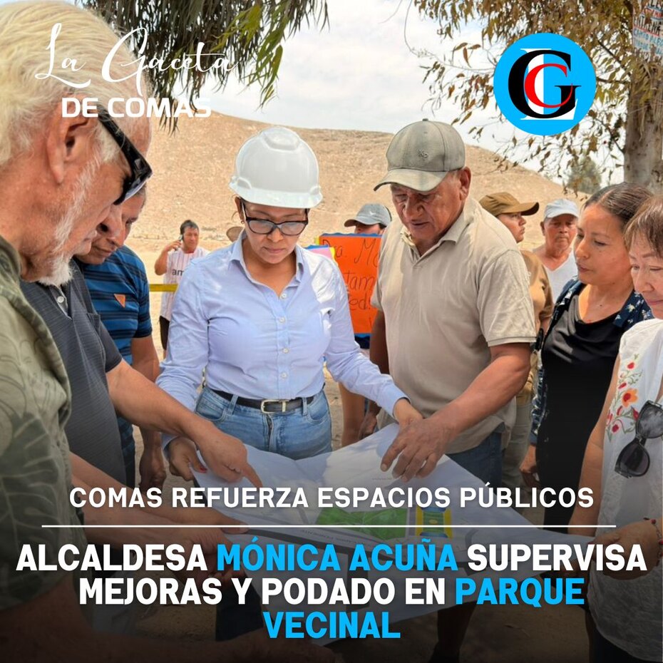 Alcaldesa Mónica Acuña supervisa mejoras y podado en parque vecinal
