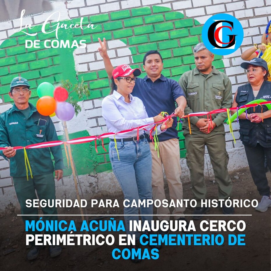 Mónica Acuña inaugura cerco perimétrico en cementerio de Comas