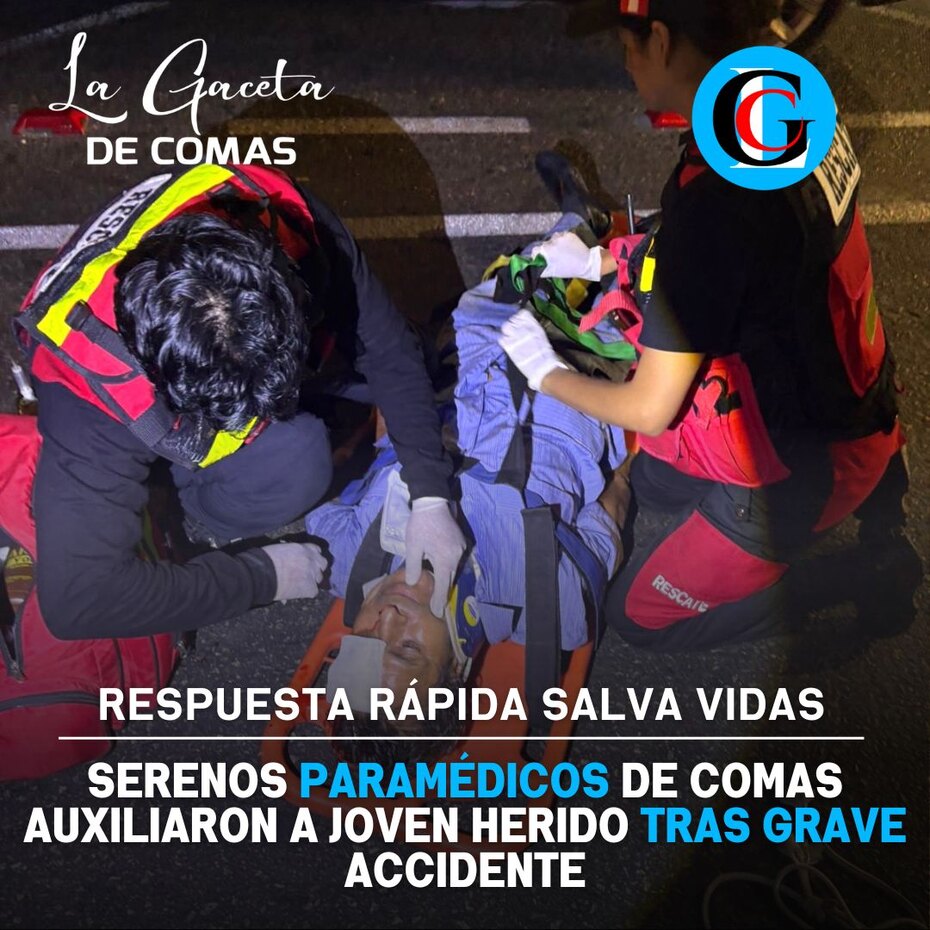 Serenos paramédicos de Comas auxiliaron a joven herido tras grave accidente