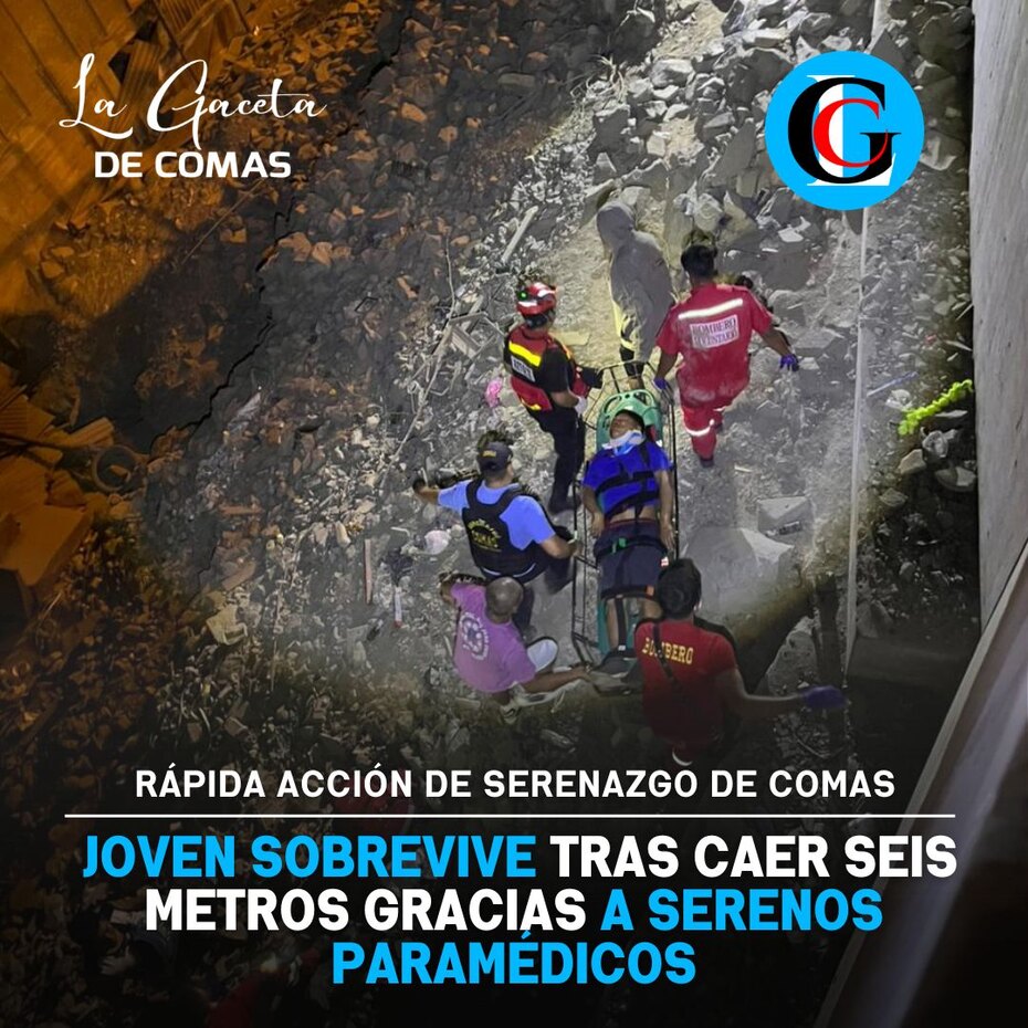 Serenos paramédicos rescatan joven tras caída de seis metros en Collique
