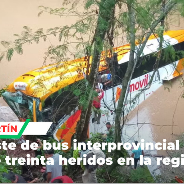 Bus interprovincial cae a río en San Martín y deja heridos