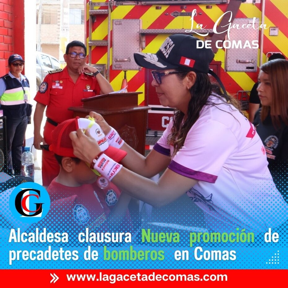 Alcaldesa Mónica Acuña clausura promoción de precadetes bomberos en Comas