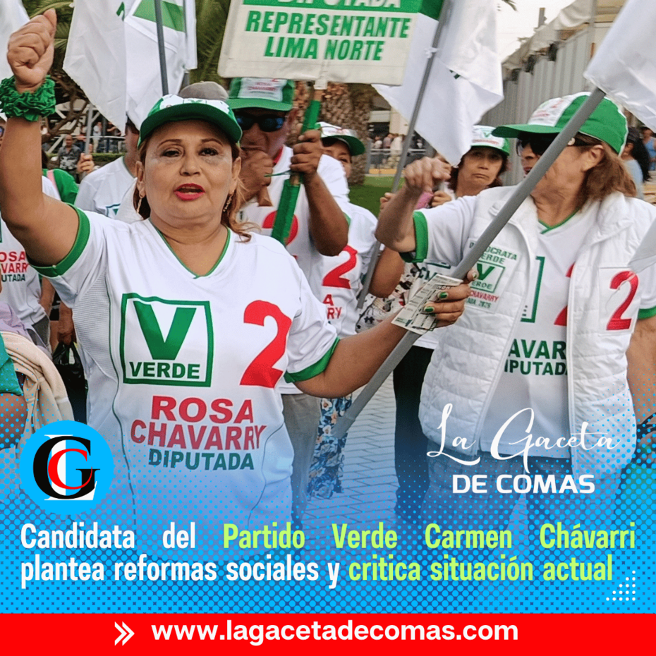 Partido Verde: Candidata Rosa Chávarry plantea reformas sociales y critica situación actual