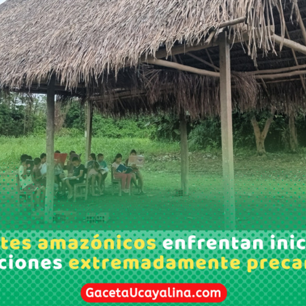 Niños amazónicos estudian sin aulas dignas en Perú rural