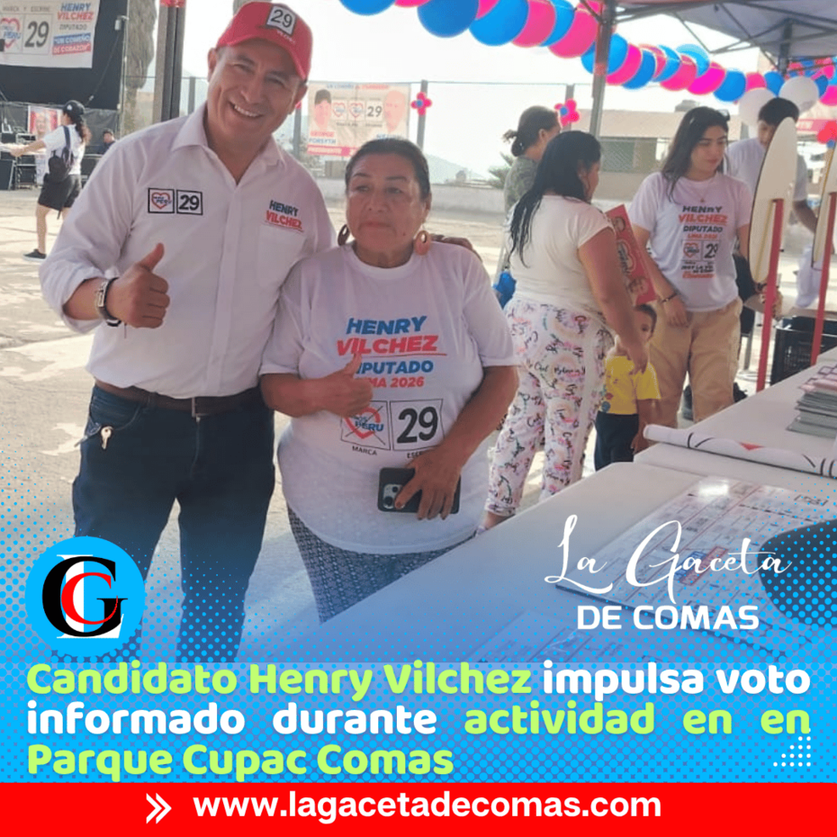 Henry Vilchez apuesta por cercanía ciudadana en Comas rumbo elecciones en Parque Cupac