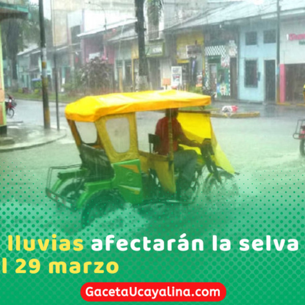 Senamhi advierte lluvias fuertes en la selva desde este domingo 29