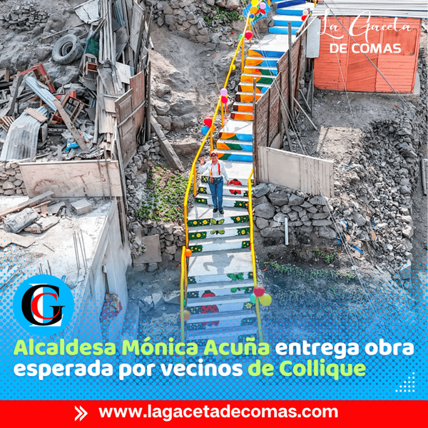 Mónica Acuña inaugura escaleras que benefician a familias en Collique