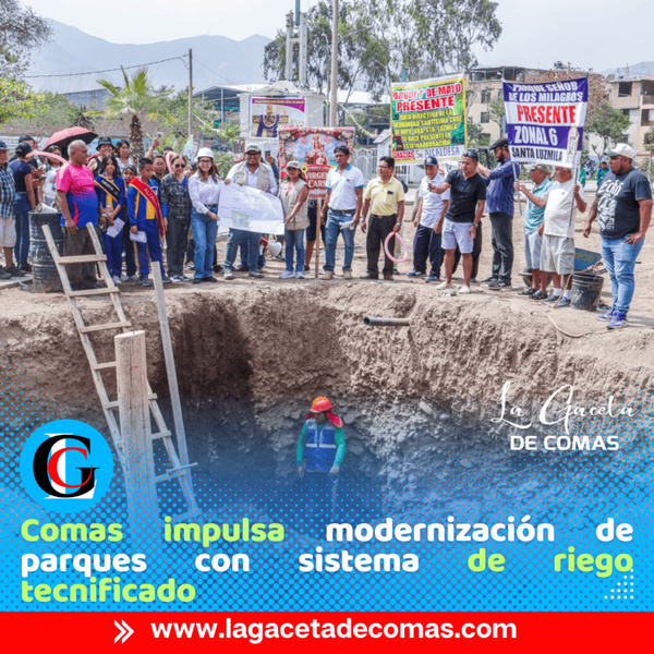 Mónica Acuña supervisa obras de riego tecnificado en parque de Comas