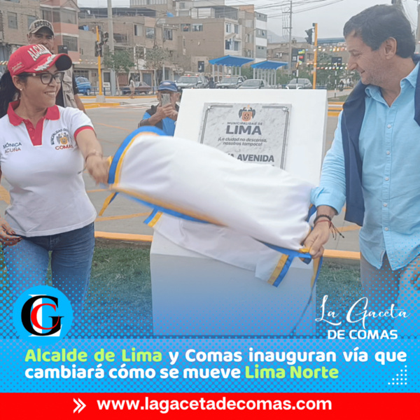 Alcaldesa de Comas y alcalde de Lima inauguran renovada Av. Metropolitana de 3.5 km