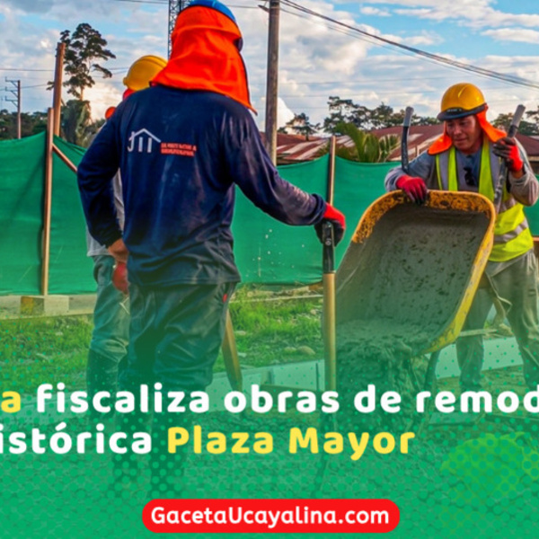 Obra en Plaza Mayor de Sepahua avanza generando empleo local