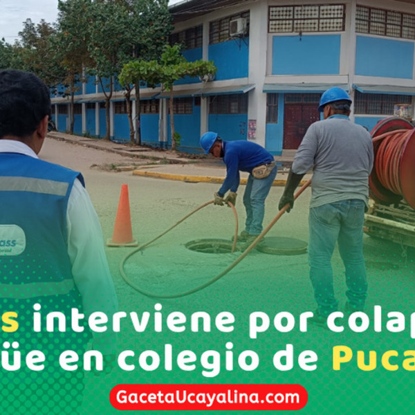 Desborde de desagüe en colegio de Ucayali activa intervención para proteger a estudiantes