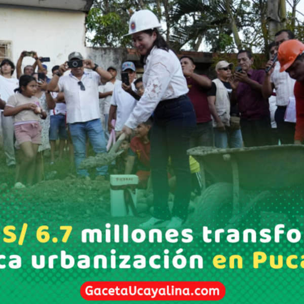 Alcaldesa Janet Castagne inicia obra vial en Urb Petro Perú en Pucallpa